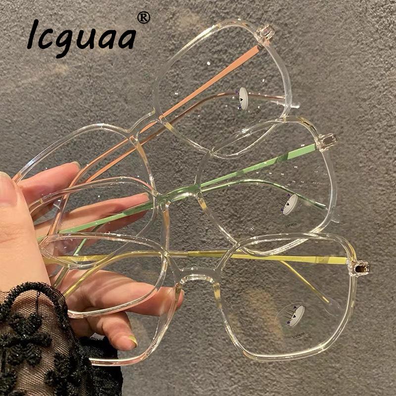 

Fashion Sunglasses Frames Irregular Square Anti-blue Glasses Retro Flat Mirror Male Female Optical Myopia Frame
