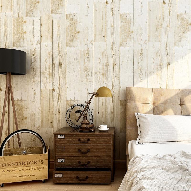 

6M Imitation Wood Grain Waterproof PVC Wallpaper DIY Home Bedroom TV Background Wall Decoration Self-Adhesive Wallsticker1, 600x45cm