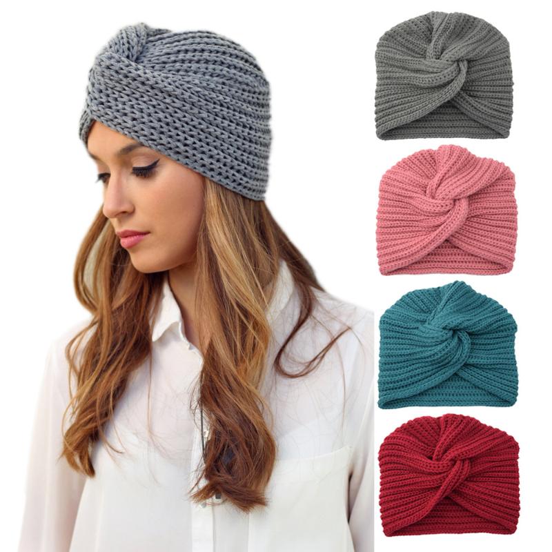 

Crochet Cross Headgear Women's knitted Muslim hats Hot Bohemian Caps hot girls headpieces winter hat, White