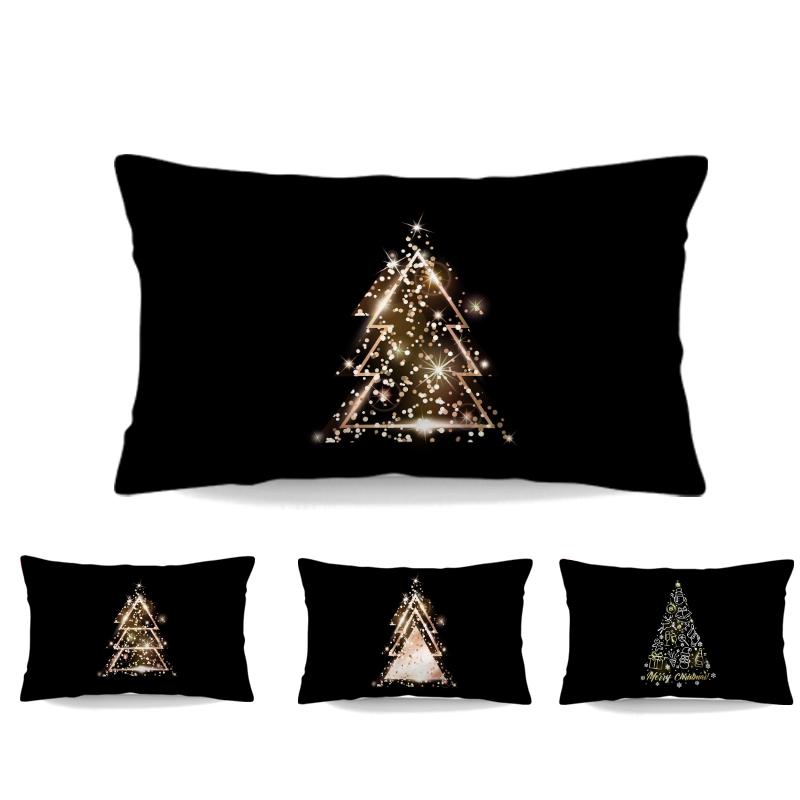 

Moon Star Cushion Cover Christmas Tree 30*50Cm Peach Skin Pillow Case Home Decoration Living Room Wholesale Lumbar Pillow Case