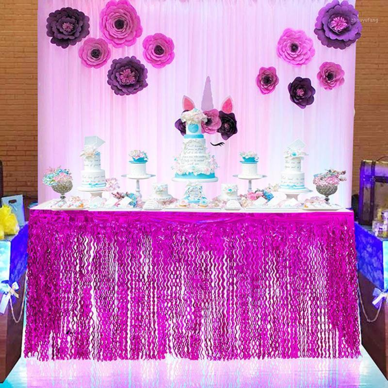 

Table Skirt Spiral Strip Rain Silk Curtain Wedding Props Ribbon Party Decoration
