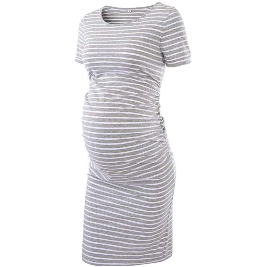 

Round Neck Short Sleeve Maternity Dress