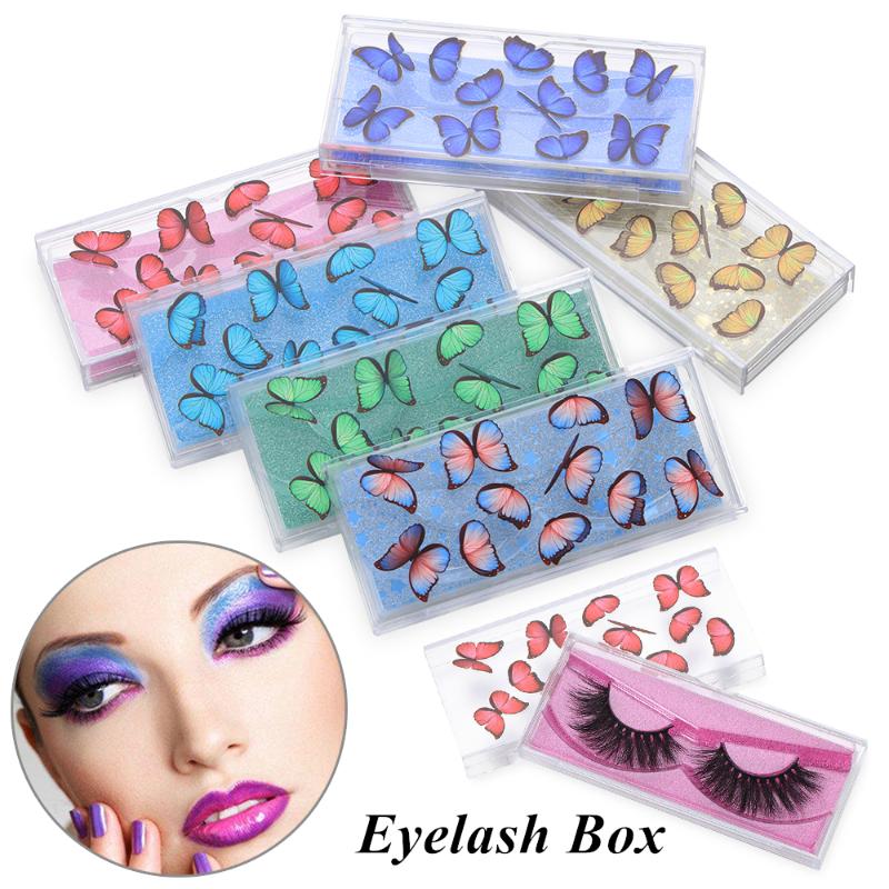 

3D Mink Lashes Butterfly Eyelashes Box Women Reusable Portable False Eyelashes Case with Tray Empty Packaging Boxes