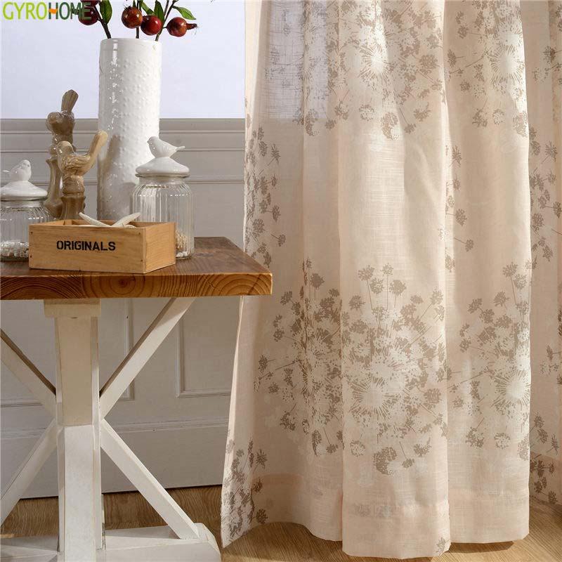 

Dandelion Pattern Printing Window Sheer Curtains Fashion Voile Modern Tulle for Living Room and Bedrooms