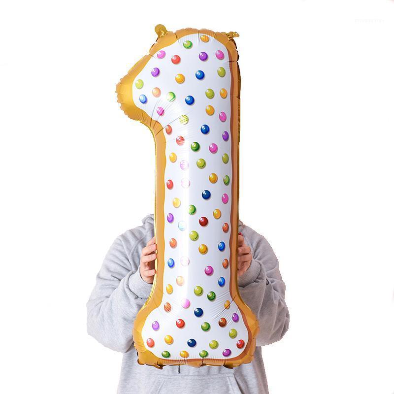 

1pc 42 Inch Giant Foil Balloons Number Ballons First Birthday Party Digital Helium Balloon Baby Shower Donut Party Supplies1