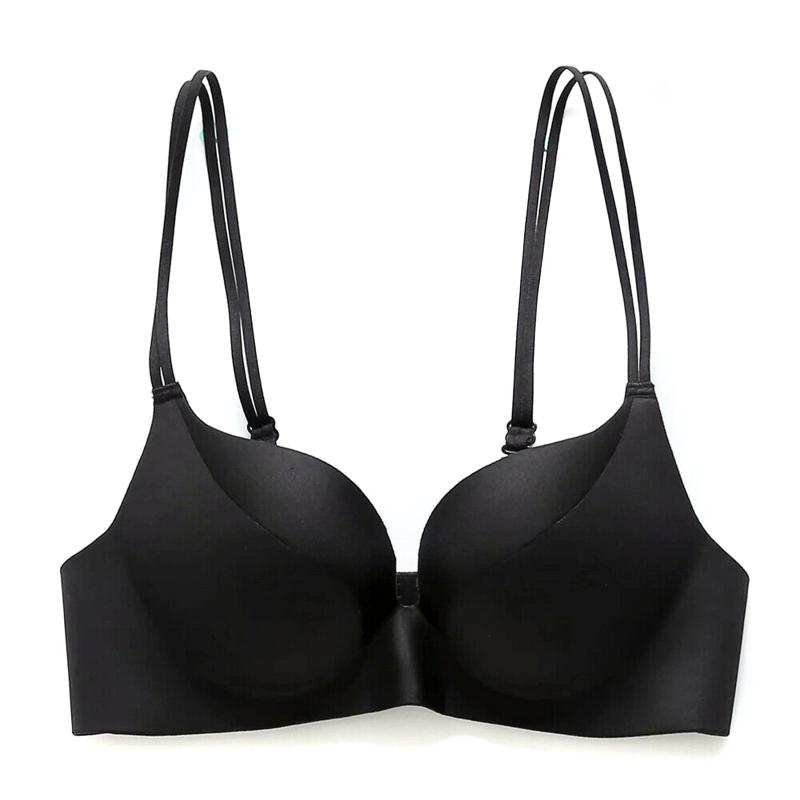 

Everyday Wireless Women Bras V-Neck Lingerie Brassiere Bralette Seamless d88, Beige
