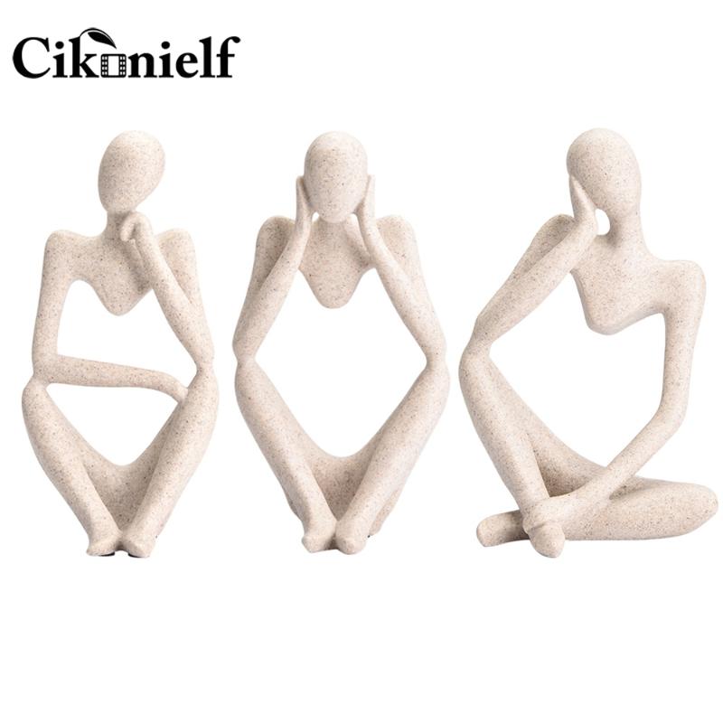 

Abstract Character Figurines Thinker Desk Decor Home Decoration Ornament