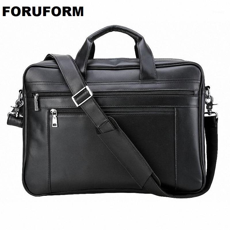 

Men Leather Briefcase 17 Inch Laptop Bag Male Genuine Leather Bag Men Briefcase Handbags Multifunction Men's Travel Shoulder1, Black
