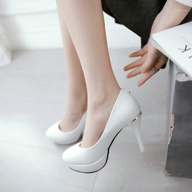 

Big Size Ladies high heels women shoes woman pumps Pure color Shallow mouth High-heeled single shoes1, Black