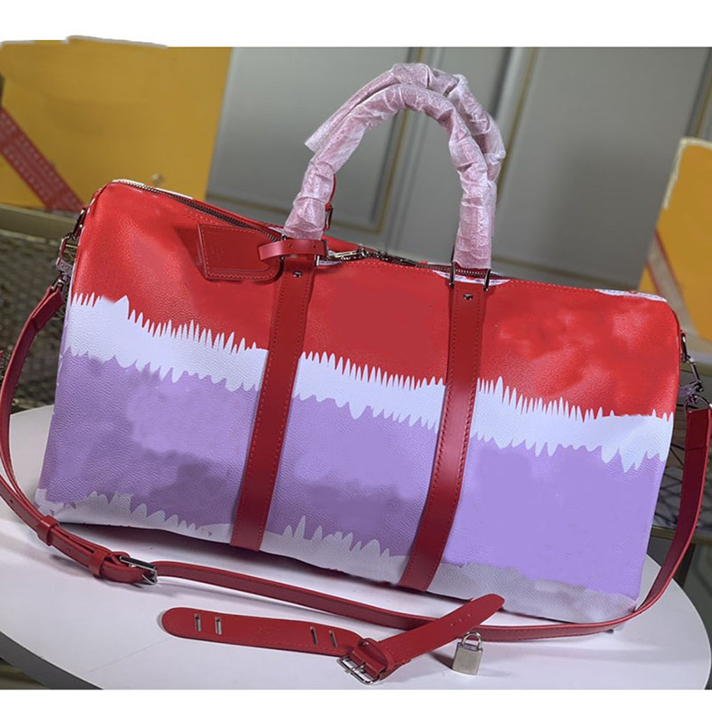 

20 colors High Quality Luggage size Bag Men Fashionable luxury Travel Bag Men Leather Handbag Large Messenger Bag Handbag 44164 41418 s1, 45cm