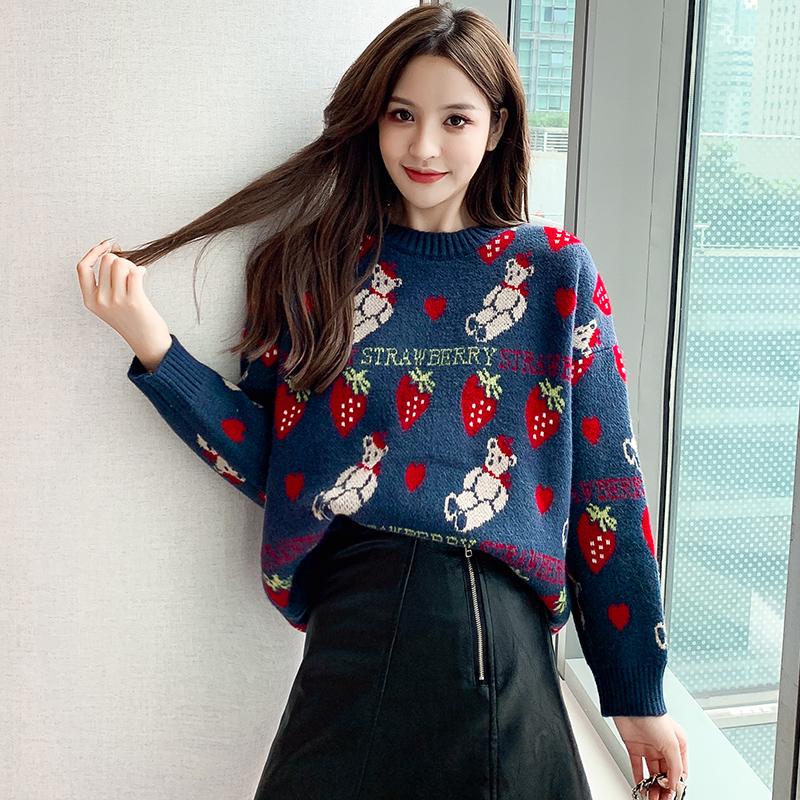 

JXMYY Mori ins sweater women fall/winter hedging loose Korean style lazy wind thick Japanese cute student girl, Black