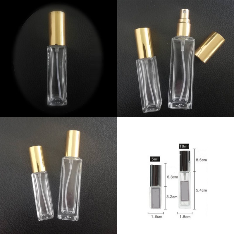 

Empty Perfume Bottle 3 5 10 20ml Spray Bottling Lady Travel Cosmetic Separate Glass Containers Portable Plated Silver Gold Black 1 3fd G2