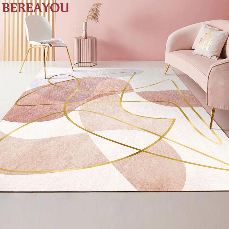 

Nordic Rugs Abstract Area Carpets For Living room Pink Kids room Bedside Floor Mat Luxury Kitchen Rug Coffee Table Cushion tapis