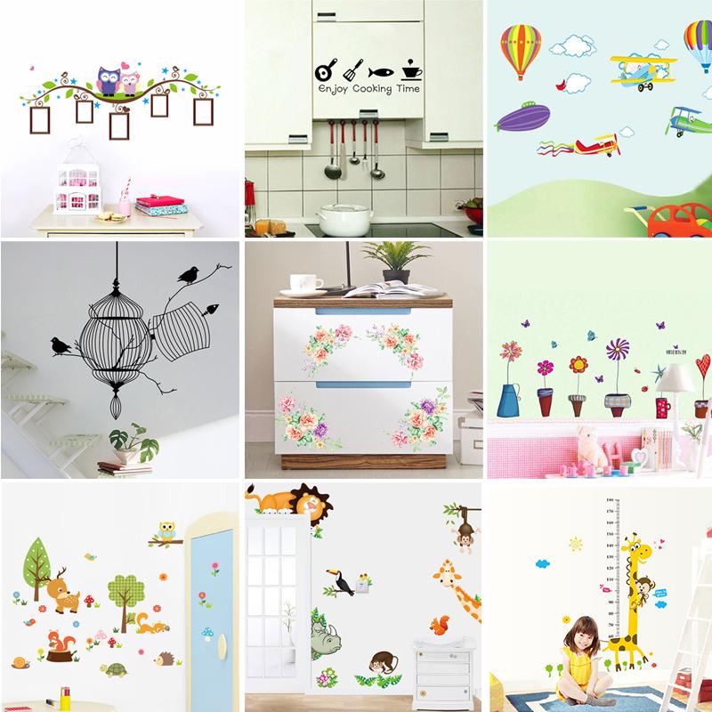 

Cartoon Flower Wall Sticker for Kids Rooms Living Room Wall Decor Stickers Home Decoration Decal Window Kitchen Wallpaper Poster