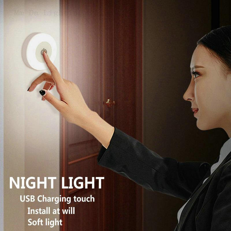 

USB White Rechargeable Magnet Adsorption Wall Lamp Living Room Kitchen Bedroom Bedside Stairs Eye Protection LED Night Light