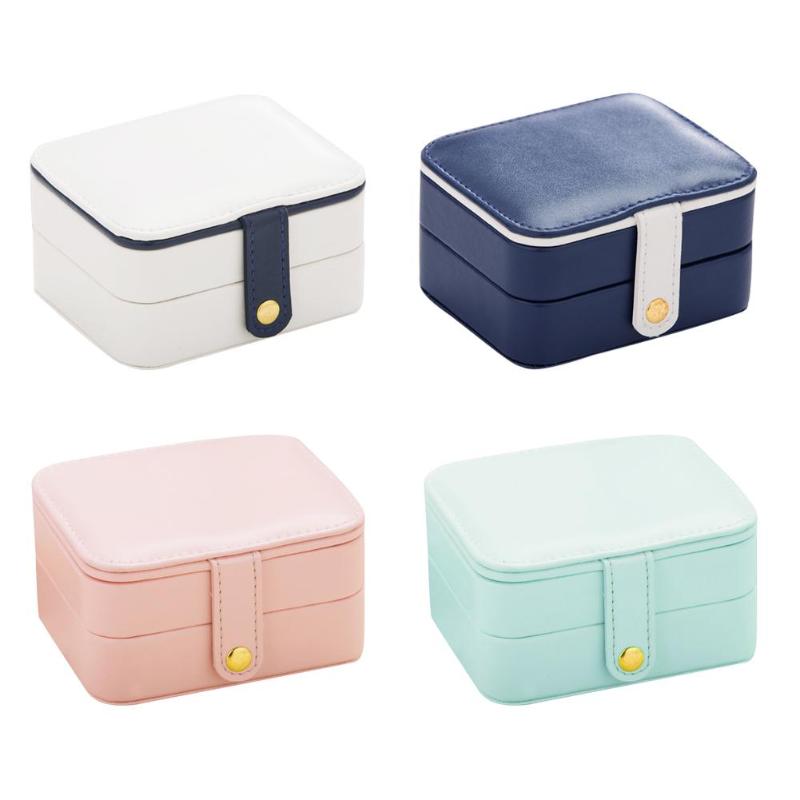 

Jewelry Pouches, Bags Multi-layer Storage Box Originality Removable Partition Active Mirror Home Travel Stud Earrings Makeup Case Organizer