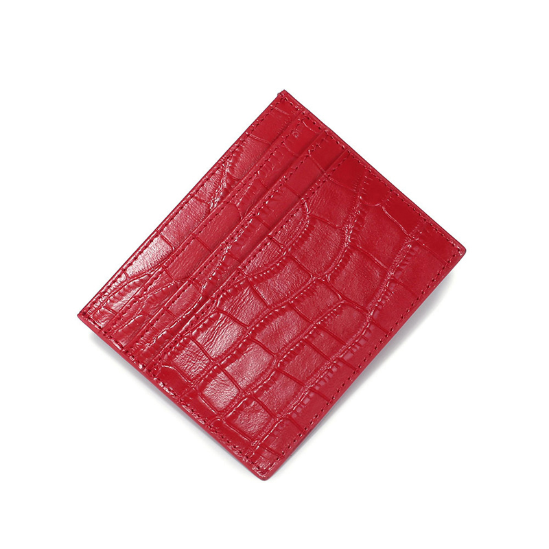 

Designer-Slim Compact Design Business Card Holder Bank and Bus Card Package Small Wallet Holder ID Credit Card Case Bag, Red