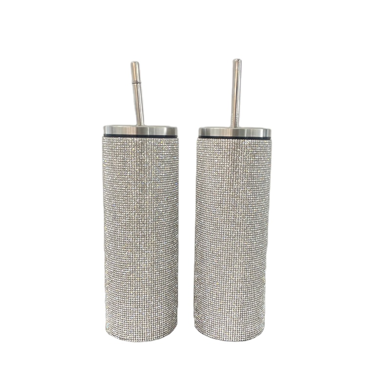 

Coffee Mug 20oz Shining Diamond Thermos Bottles Glitter Tumbler Stainless Steel Water Bottle Girl Women Gift Rhinestone Bling Cup With Straw & Straws Lids/Seal Lids, As pic show