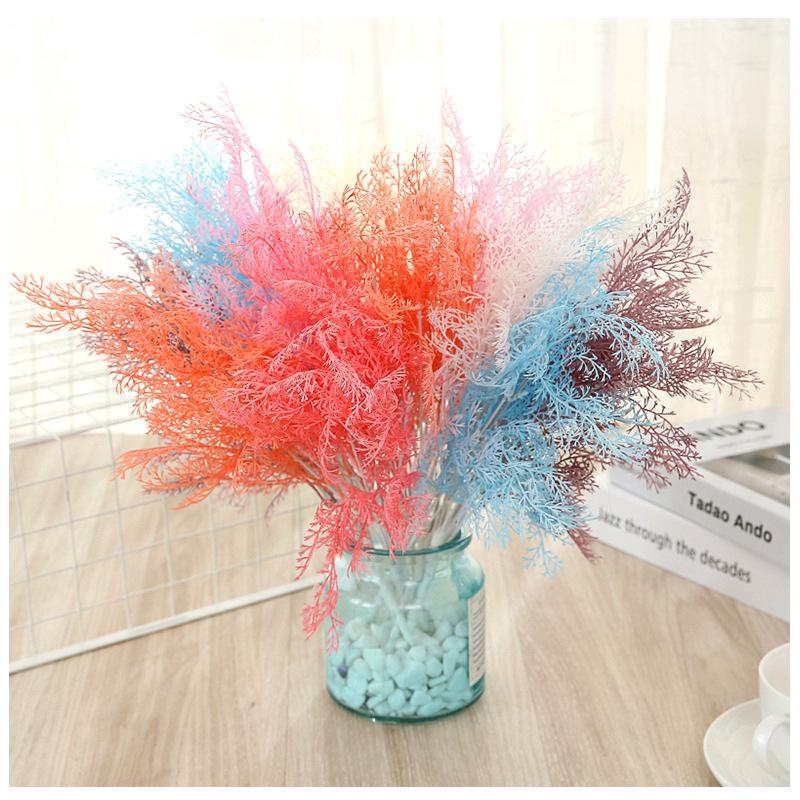 

Cheap 1 piece artificial grass simulation fern artificial flower for DIY scrapbook family wedding Christmas decoration1