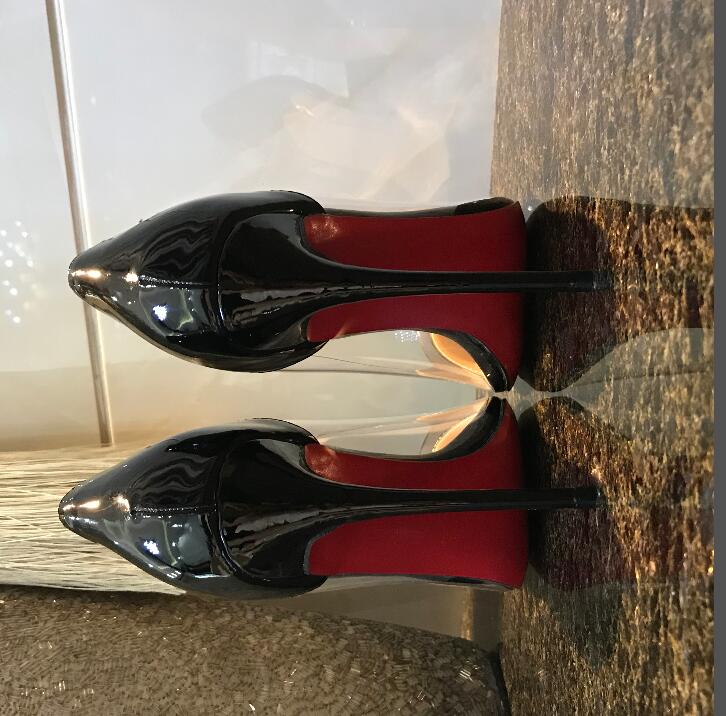 

Christian Luxury Bottom Louboutin CL B11 Women's high heels 8cm 10cm 12cm nude black red leather pointed dress shoes 11 2022