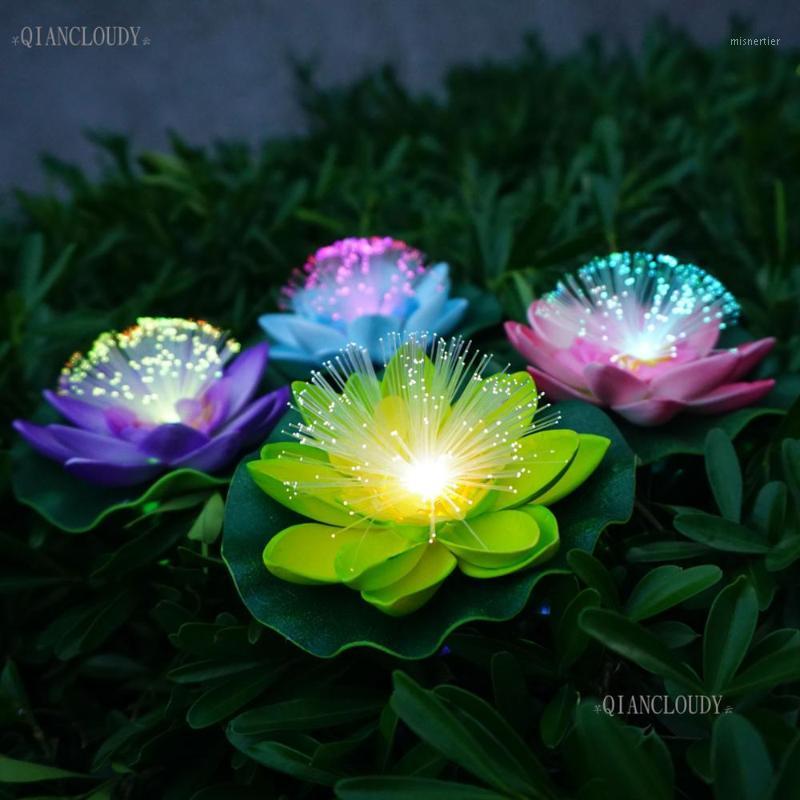 

1 pieces Artificial led Optic fibre waterproof fake pond flowers Light Lotus Leaf Lily Color change wedding decoration D301, Yellow