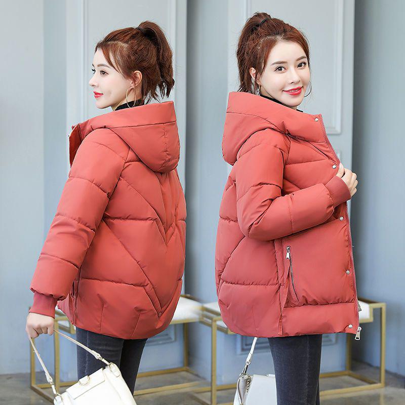 

Winter Jacket 2020 New Down Cotton Outerwear Korean Fashion Elegant Cotton Coat Female Casual Loose Parkas Short Overcoat R562, Black