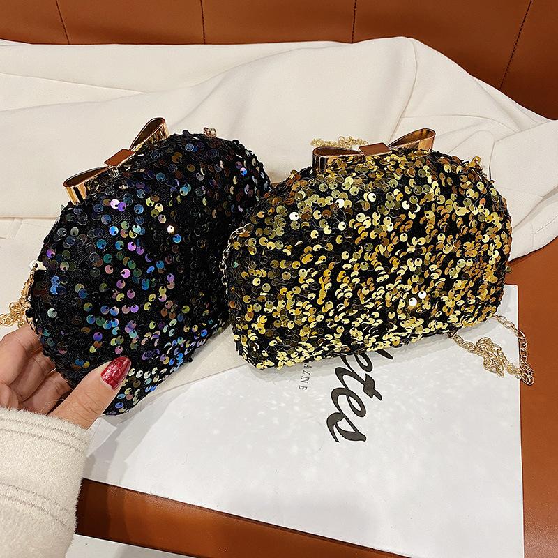 

Luxury Sequins Fashion Women Party Clutch Bag Evening Bag Female Flap Crossbody Mini Purses And Handbags Shoulder 2021, Black