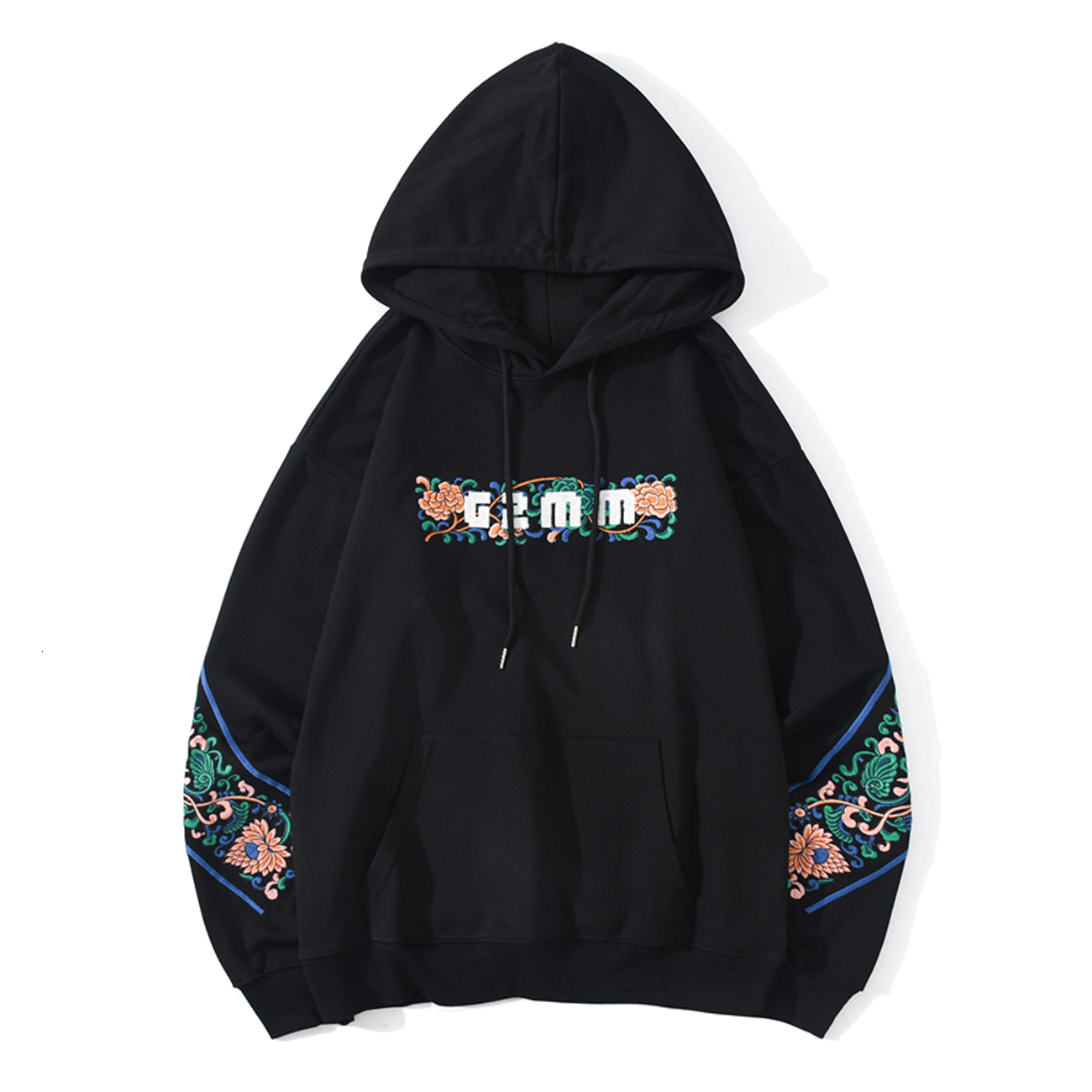 

2021 New Hip Hop Women Streetwear Floral Embroidery Harajuku Hoodie Sweatshirt Autumn Winter Cotton Pullovers Men Black O1hj, Pink