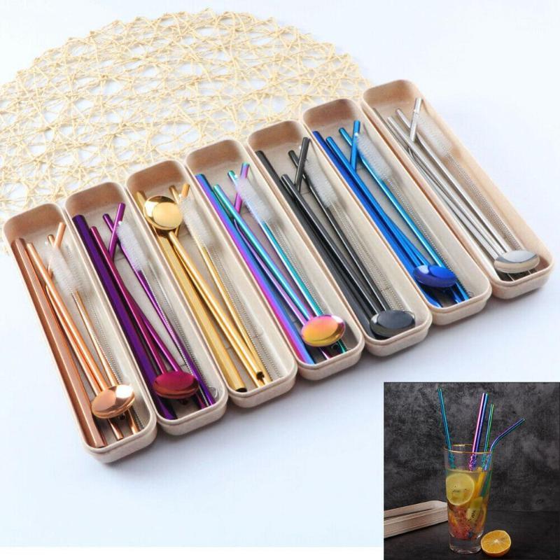 

304 Stainless Steel Coffee Milk Straw Set1