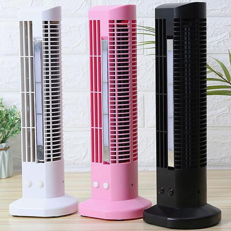 

Summer Cooler Cooling Usb Tower Fan Mini Leafless Tower Air Conditioner Small Fan Desktop Office Desk Fan#g301