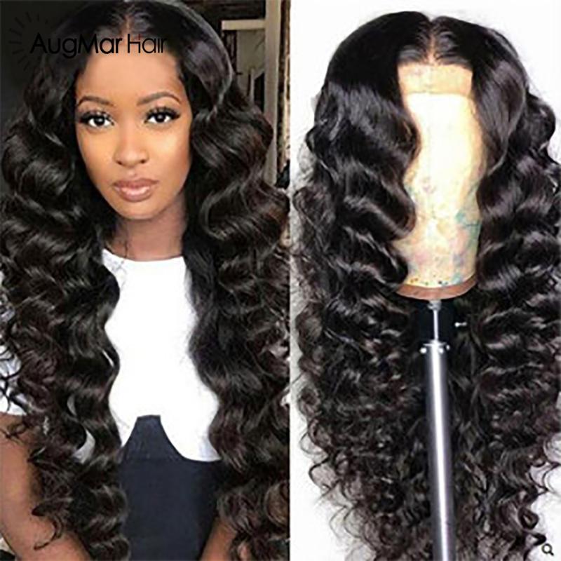 

Full Lace Deep Wave Human Hair Wigs Pre Plucked Remy Hair With Baby, Natural color