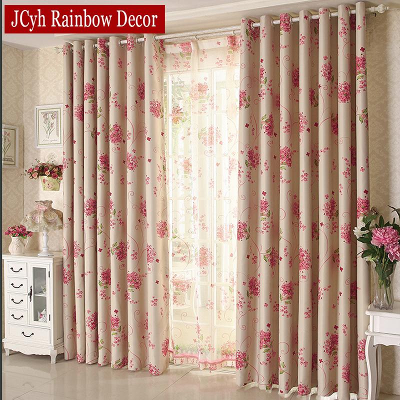 

Modern Floral Pink Blackout Curtains for Living Room Blinds Girl Bedroom Window Treatments Curtain Drapes Ready Made Rideaux, Tulle