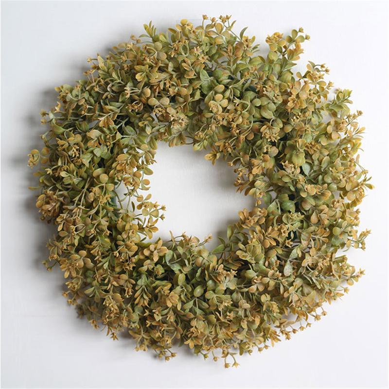 

Simulation Wreath Welcome Door Decoration Green Wreath Wooden Sign Pendant Valentine's Day decorations wedding decoration