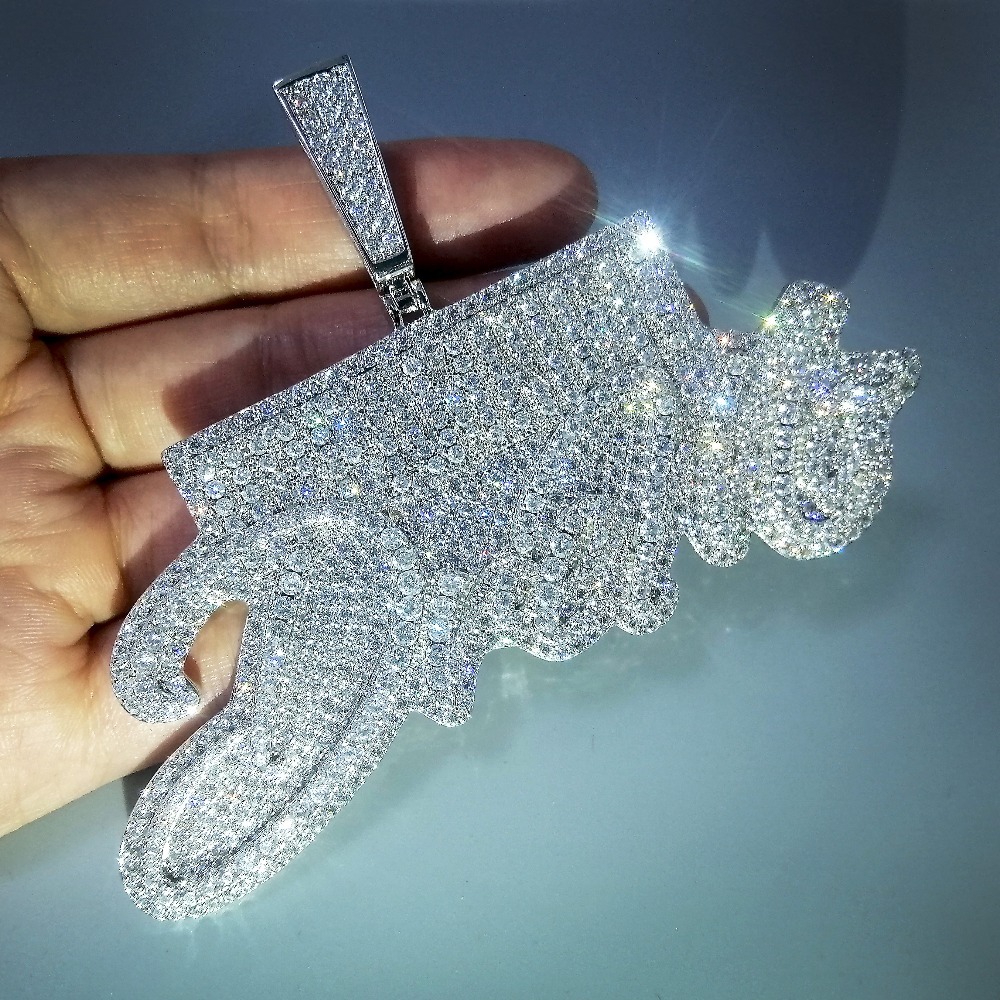

Bling Iced Out Letters DREAM RICH Pendant Necklace 2 Colors Luxury AAA Zircon Rapper Hip Hop Jewelry Y1220