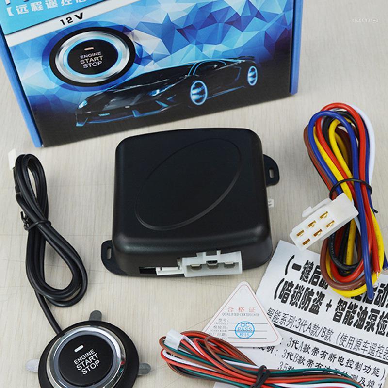 

BEESCLOVER Universal 12v Car One Buttom Start System Key Passive Keyless Entry Push Button one key startup system r301