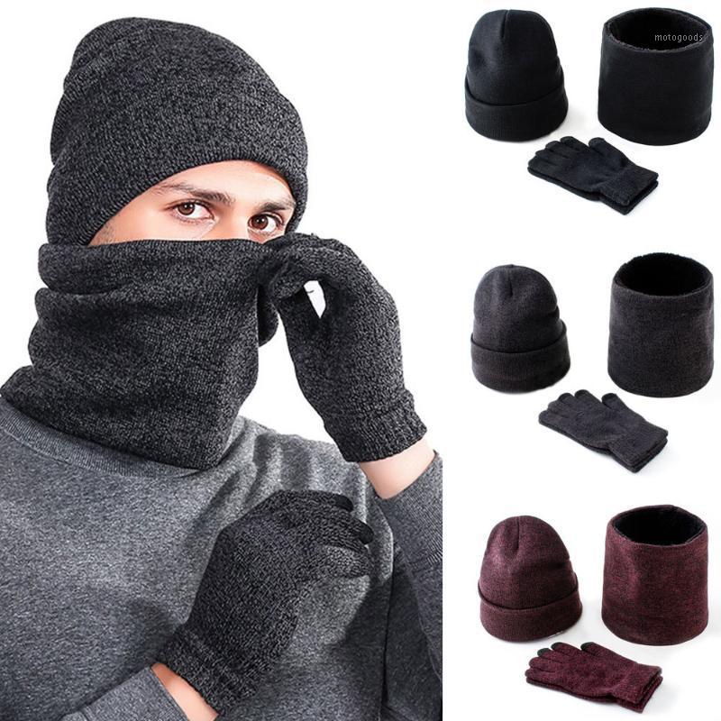 

Womdeee Men Women 3PCS Knitted Set Hat Scarf Gloves Acrylic Winter Warm Accessories Unisex Beanie Scarf Gloves1