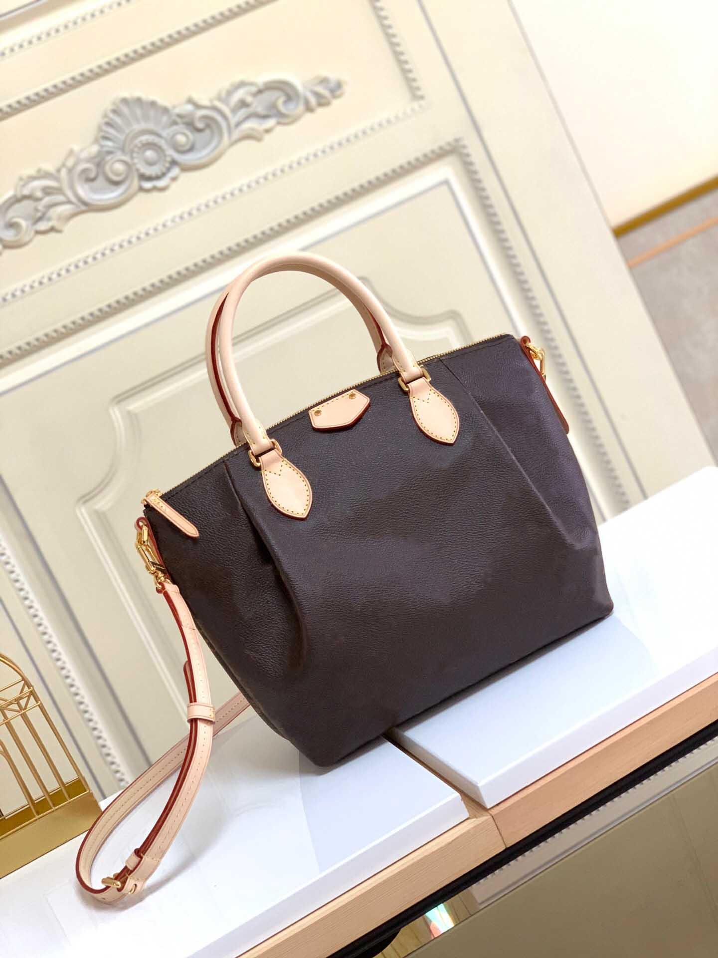 

48813 high quality made in real leather clutch purse handbag bag woman bag shoulder bag serial number insid, Brown
