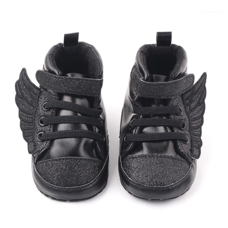 

New Style Baby Boys Casual Shoes Soft Sole Infant Girls Crib Shoes Baby First Walkers Fashion Bling Wing1, Black