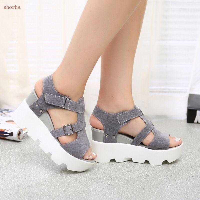 

Women Fish mouth Summer Gladiator Flat Platform Wedge Heels Sandals Female Hook Loop Peep Toe Party Shoes For1, Yellow