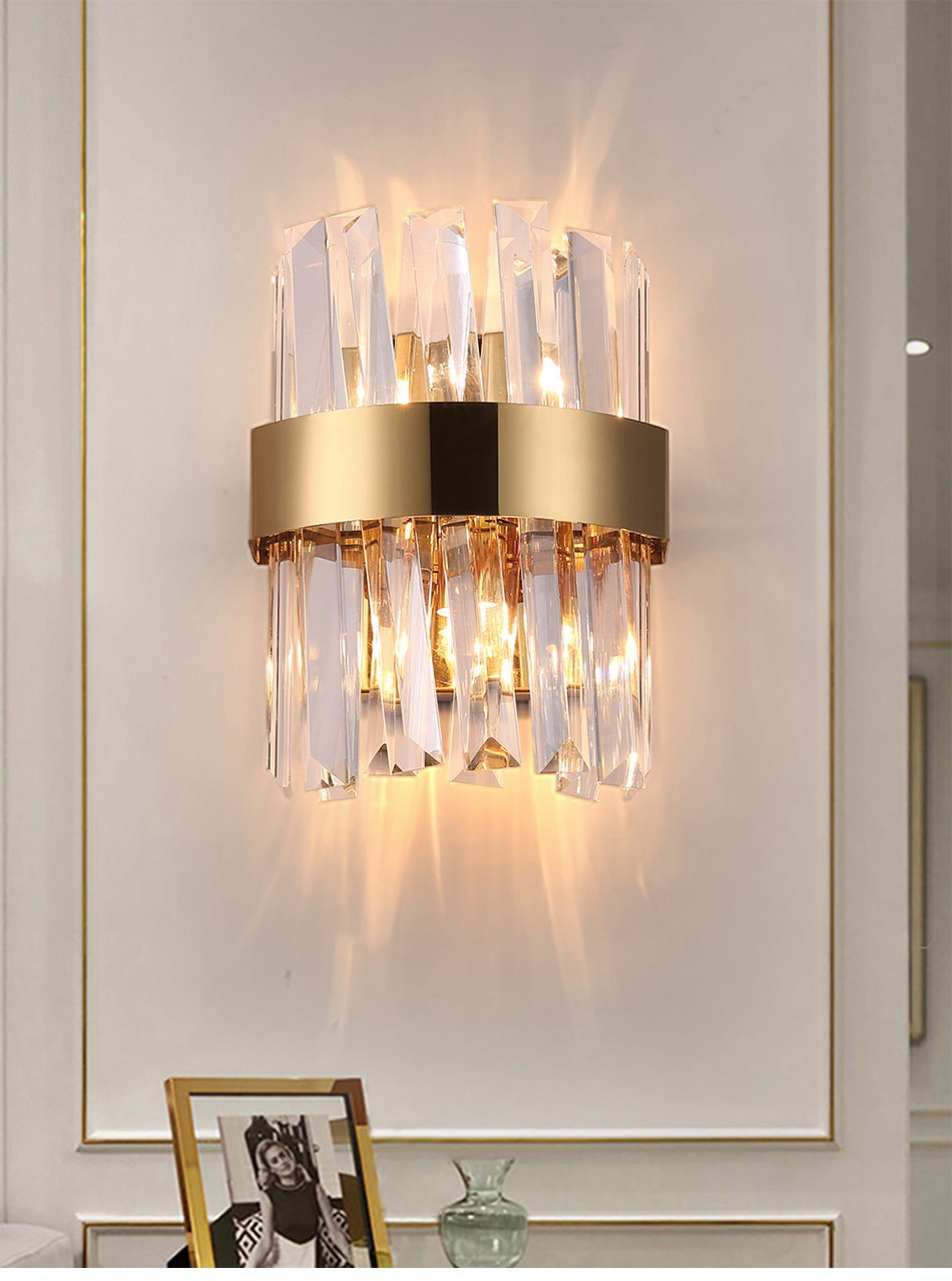 

Fast Delivery Modern Wall Sconce Lighting Creative Design Bedroom LED Crystal Wall Lamp Bedside Home Wall Light Fixture Via DHL