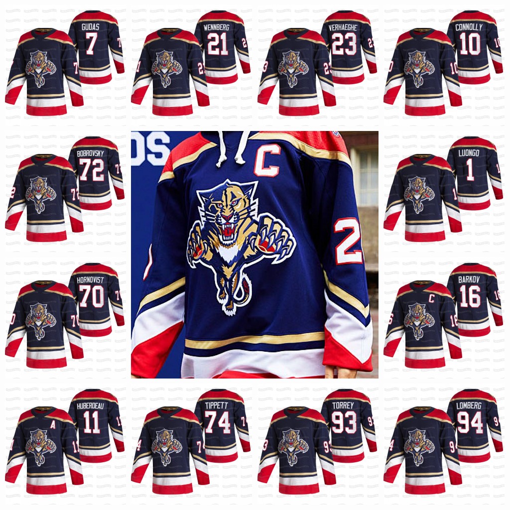 

Patric Hornqvist Florida Panthers 2021 Reverse Retro Sergei Bobrovsky Alexander Wennber Eetu Luostarinen Barkov Haula Ekblad Hoffman Jersey, 2019 golde edtion