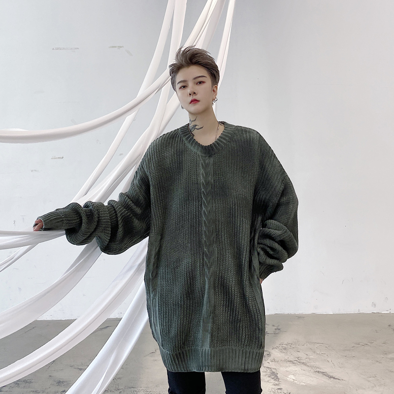

2020 Autumn Twist Men Tie Dye Pullover Female Male Streetwear Vintage Hip Kintted Sweater Nj45, Kk1540 blue