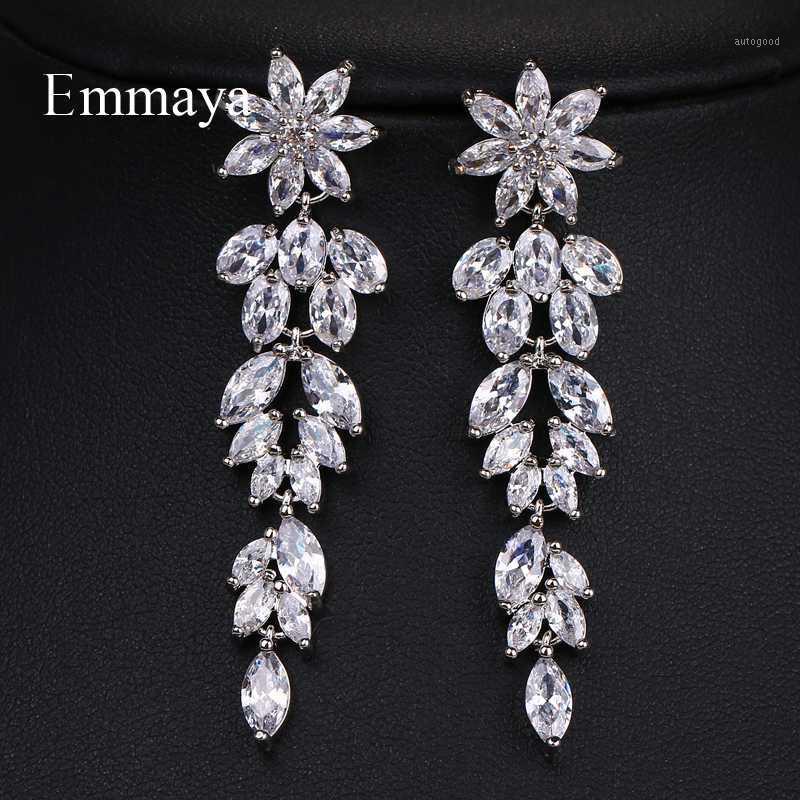 

Dangle & Chandelier Emmaya Fashion Female Crystal Leaf Drop Earrings 3 Colors Zircon Boho Wedding Jewelry Long Dangle1