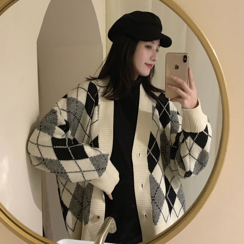 

2021 New 2 colours Autumn Korean winter style v neck knitted shredded womens cardigans sweaters (c8639) C75R, Black