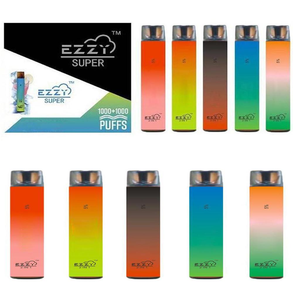 

Ezzy Super 2 In 1 Disposable Device Kit 2000 Puffs 900mAh Battery 6.5ml Cartridge Vape Pen vs Air bar Lux Onee Alpha puff bars