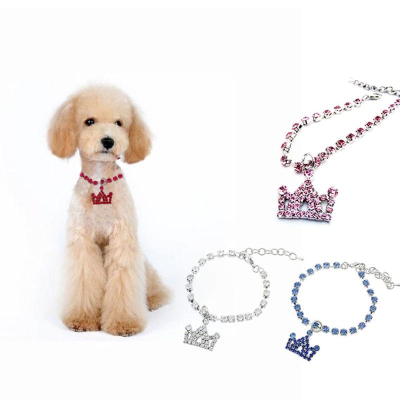 

Crown Pendant Dog Cat Puppy Collar Rhinestone Necklace Outdoor Pet Accessories Dog Collar Cute