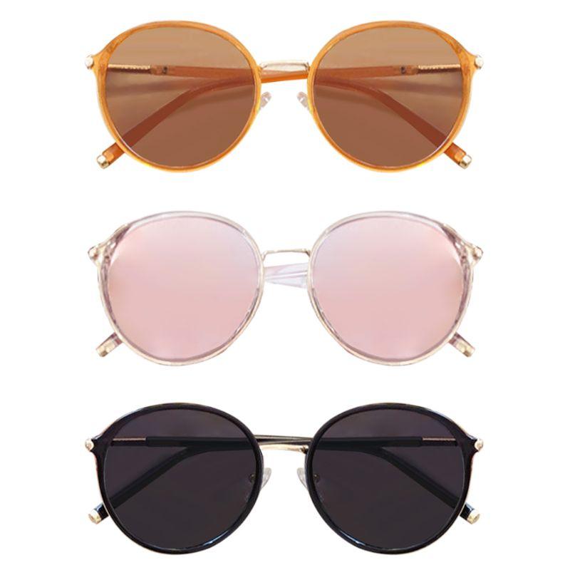 

Retro Women Sunglasses Fashion Wild Round Frame Polarized Sun Glasses D08E
