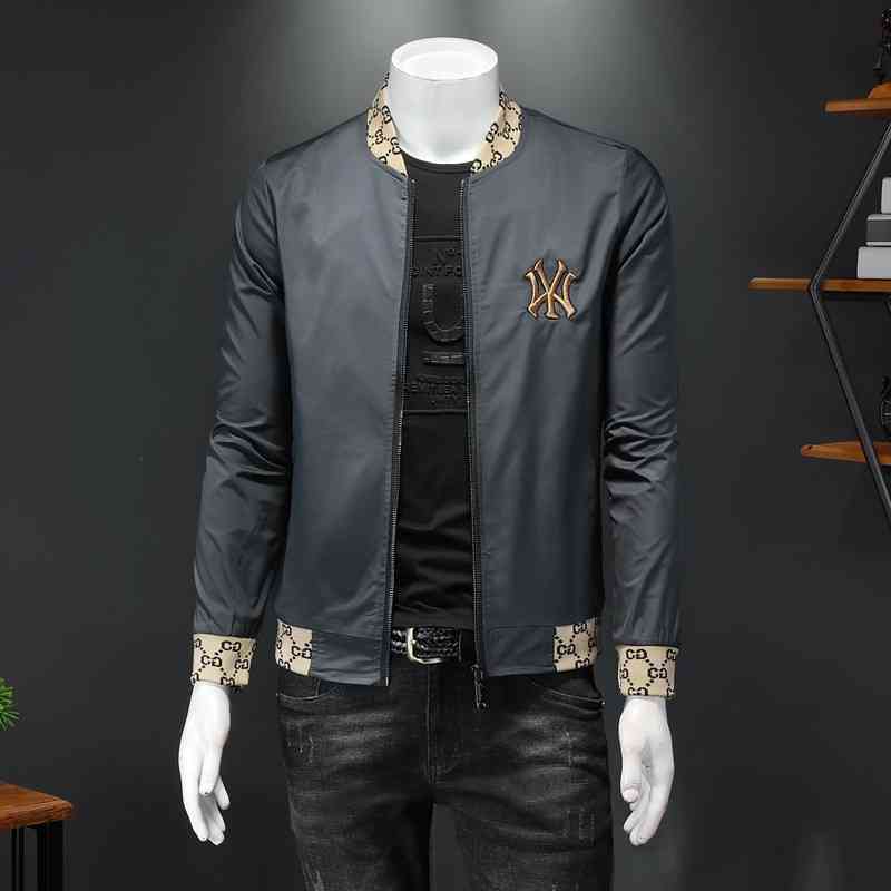 

Men's Jackets print large jacket thin coat spring menswear slim casual 8ALX, Gray