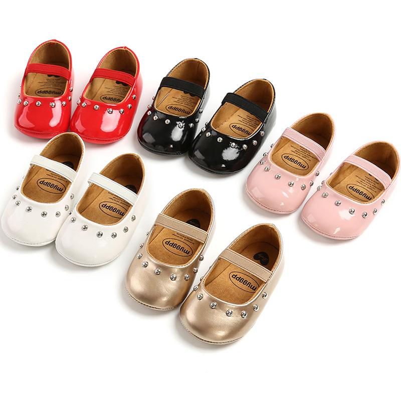 

Fashion Baby Shoes Pu Leather Rivet Infant Girl Shoes Soft Sole Toddler Kids First Walkers Spring Summer, Pink