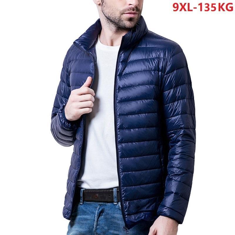

Men's Jackets Large Size Big Men 7XL 8XL 9XL Winter Parkas Warm Coat Lightoutwear Navy Blue Cotton1, Red